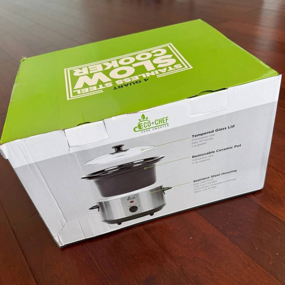 Eco+Chef 4 QUART STAINLESS STEEL SLOW COOKER
